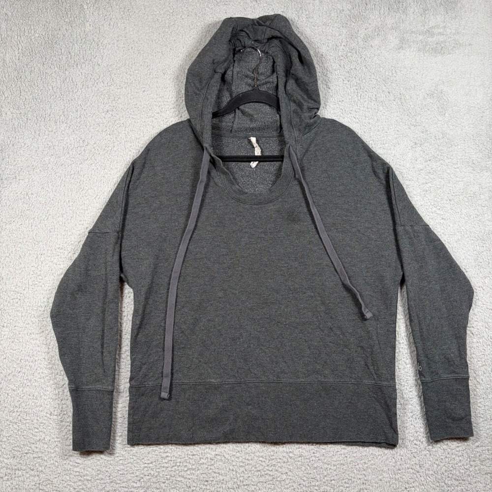 Alo Yoga Fluid Tunic Hoodie Pullover Charcoal Gray Oversize Athleisure Women's M - Picture 1 of 6